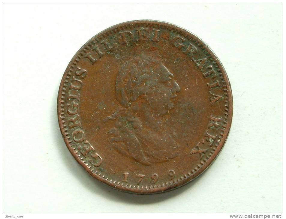 1799 Farthing / KM 646 ( Uncleaned - For Grade, Please See Photo ) ! - A. 1 Farthing