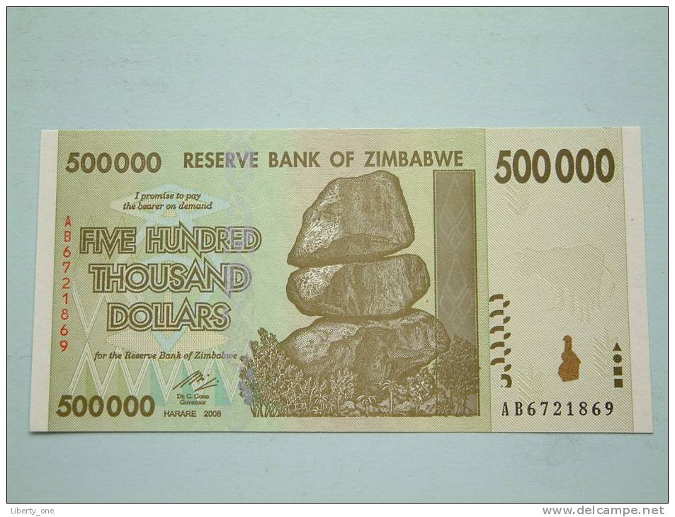 2008 / 500 000 Dollars UNC ( For Grade, Please See Photo ) ! - Simbabwe