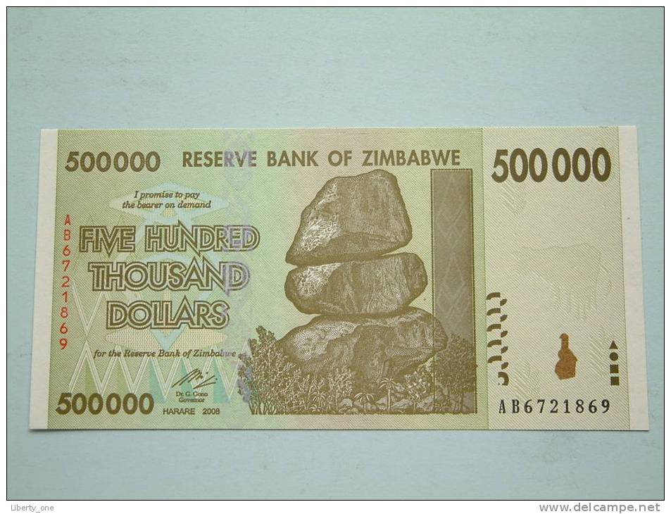 2008 / 500 000 Dollars UNC ( For Grade, Please See Photo ) ! - Zimbabwe