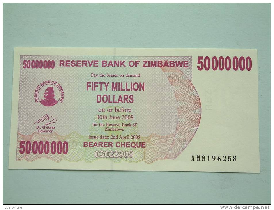 2008 / 50.000.000 Dollars UNC ( For Grade, Please See Photo ) ! - Simbabwe
