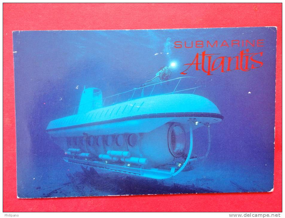 Submarine Atlantis Georgetown Harbour Grand Cayman Island  1986 Cancek To USA= == Ref 618 - Submarines