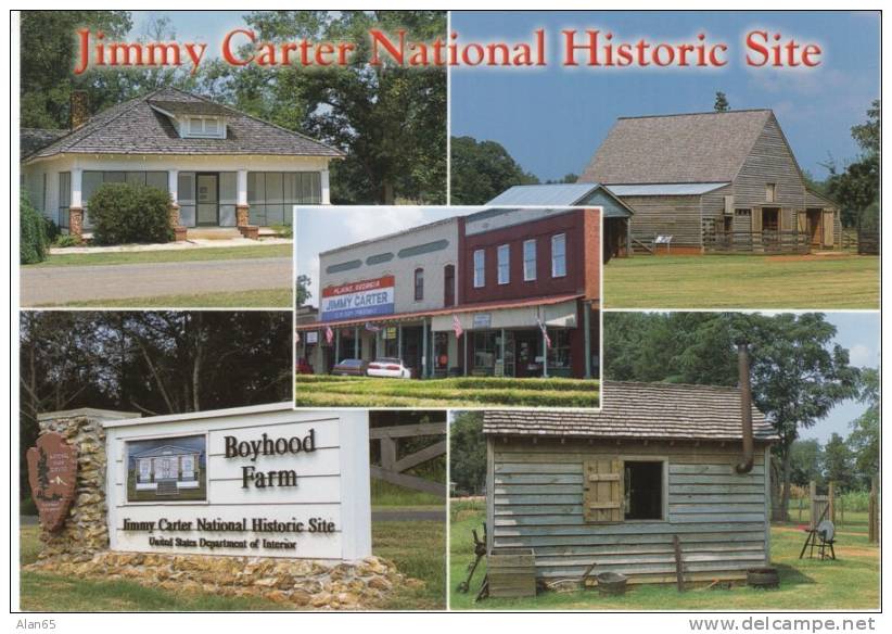 Plains GA Georgia, President Jimmy Carter Boyhood Home And Farm On C2000s Vintage Postcard - Altri & Non Classificati