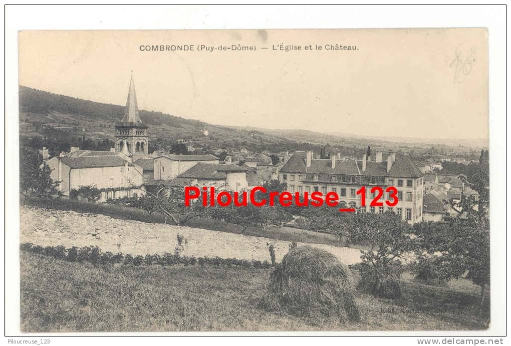 63 Puy De Dôme - COMBRONDE - " L'Eglise Et Le Château " - VUE PEU COURANTe - Combronde