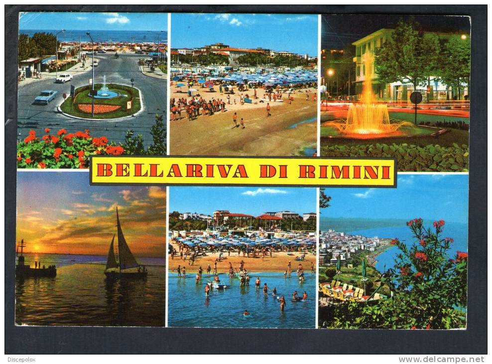 E1175 Bellaria ( Rimini ),  Multipla - Animata, Spiaggia - Beach, Playa, Strand, Plage - Fotoedizioni Riviera - Autres & Non Classés