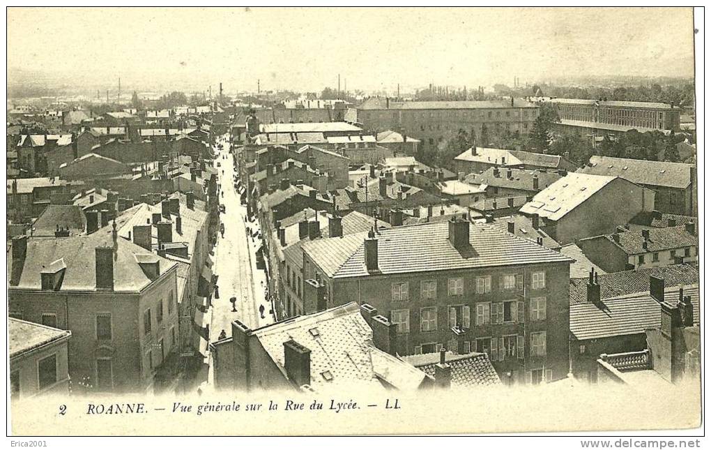 Roanne. Rue Du Lycée Et Vue Generale. - Roanne