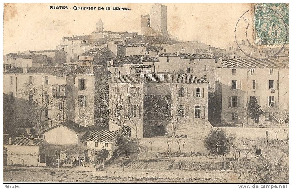 RIANS QUARTIER DE LA GARE 1903 - Rians