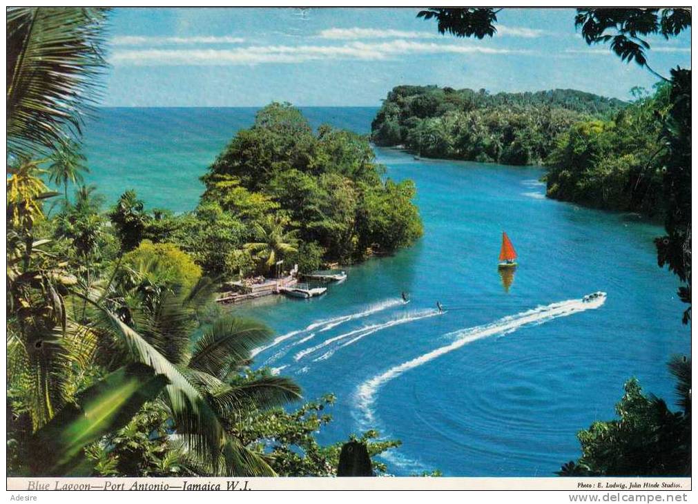 JAMAICA - Port Antonio - Blue Lagoon, Gelaufen Mit Sondermarke - Jamaica