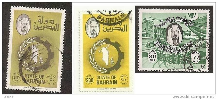 Bahrain Used 3 Stamps - Bahrein (1965-...)