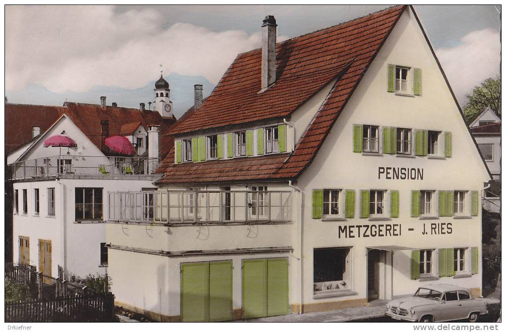 Bad Wurzach, Pension Metzgerei Ries, Um 1955 - Bad Wurzach