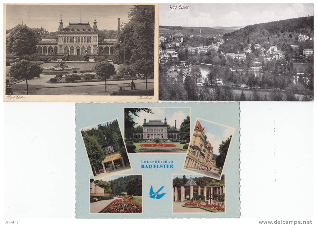 3 AK: Bad Elster, Ansicht Und Kurhaus, Um 1929-1961 - Bad Elster