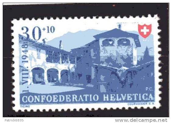 Svizzera ** - 1948- Pro Patria Casa Svizzera. Spezzatura. 30+10.Zum. 41.Cat. ZUM. 2016 CHF 8,00  Vedi Descrizione - Unused Stamps