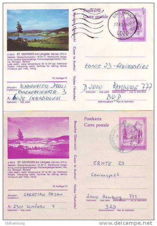 0997v: St. Georgen Am Längsee, 2 Bildpostkarten Unterschiedlicher Auflagen - Spittal An Der Drau