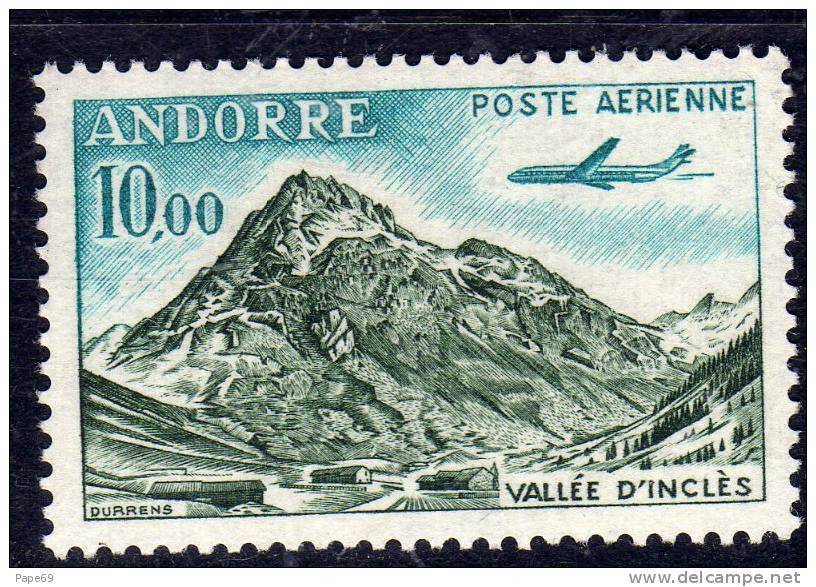 Andorre PA N° 8  XX Avion Caravelle : 10 F.  Sans Charnière TB - Luchtpost