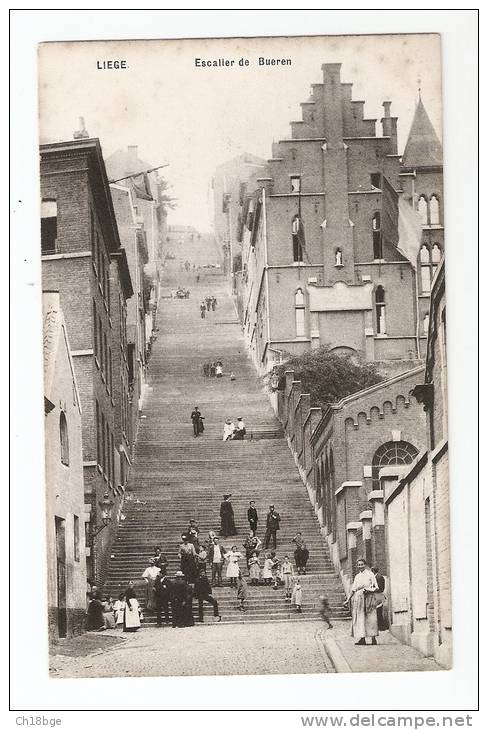 CPA - Belgique - Liège : Escalier De Bueren : Belle Animation - Liege