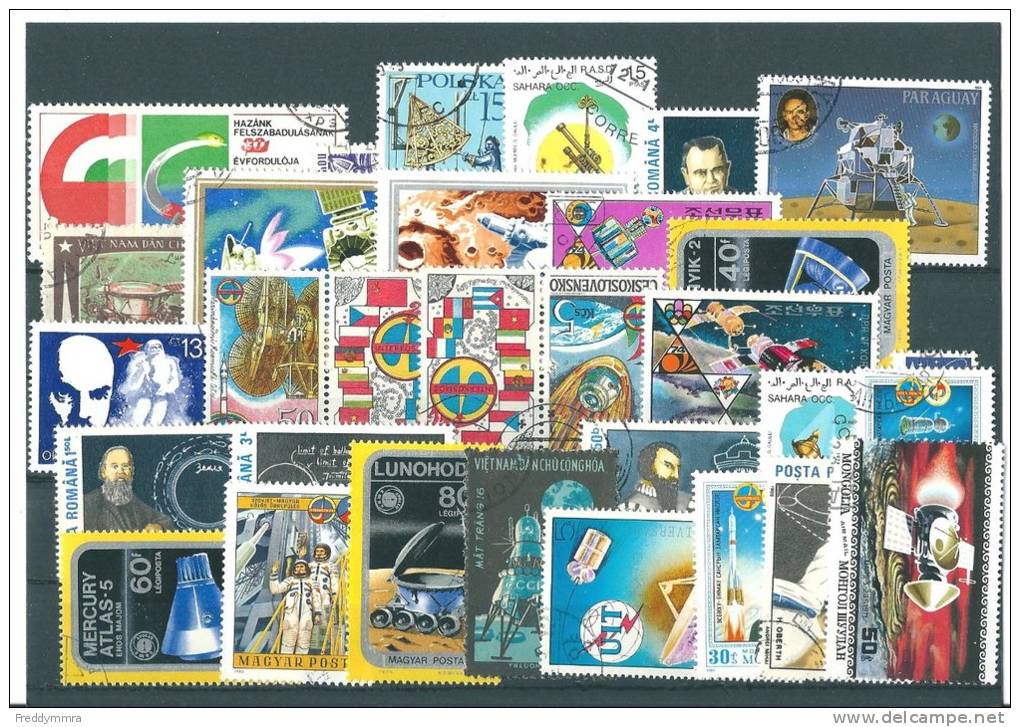 Espace: 1 Petit Lot De 30 Timbres Oblit - Collections