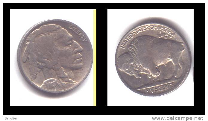 FIVE CENTS  TYPE BUFFALO INDIEN - 1919 - 1913-1938: Buffalo