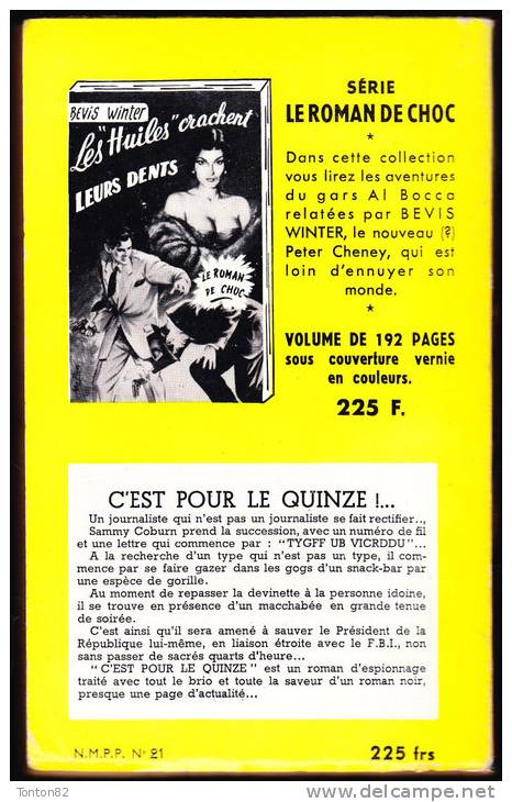 Bevis Winter - C´est Pour Le 15 - " Espions Et Agents Secrets "  - Éditions " Le Trotteur " - ( 1953 ) . - Antiguos (Antes De 1960)