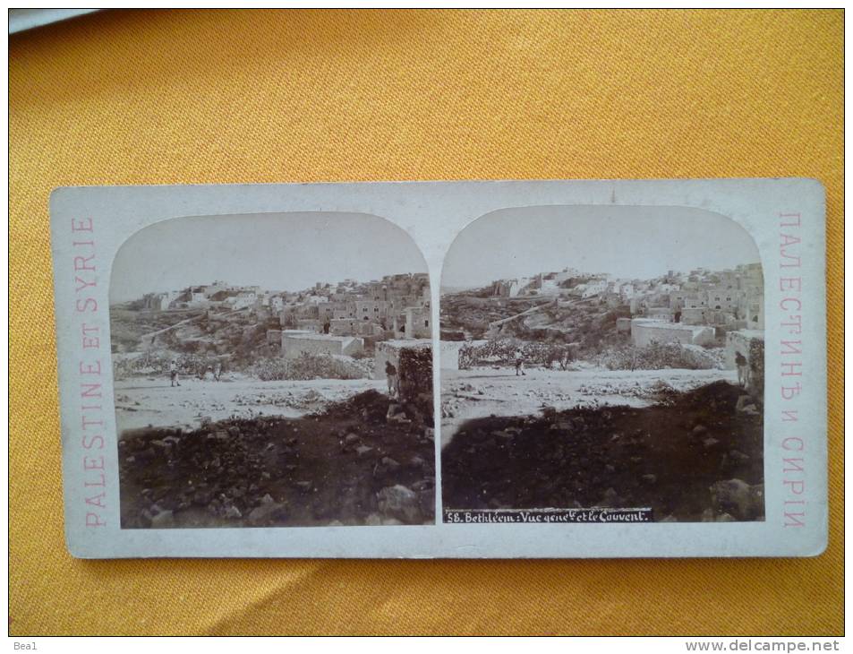 Photo Stereoscopique - Palestine Et Syrie "n°58 Bethléem. Vue Génerale Et Le Couvent - Stereoscopic