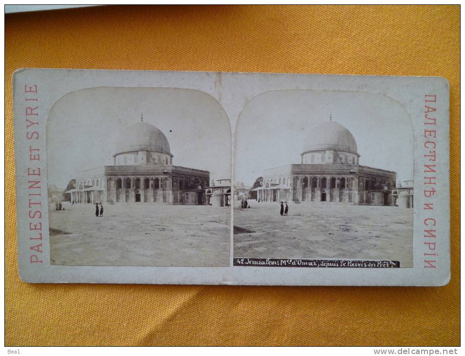 Photo Stereoscopique - PALESTINE ET SYRIE N°42 Jérusalem . Mosquée D´omar, Depuis Le Parvis - Stereoscopic