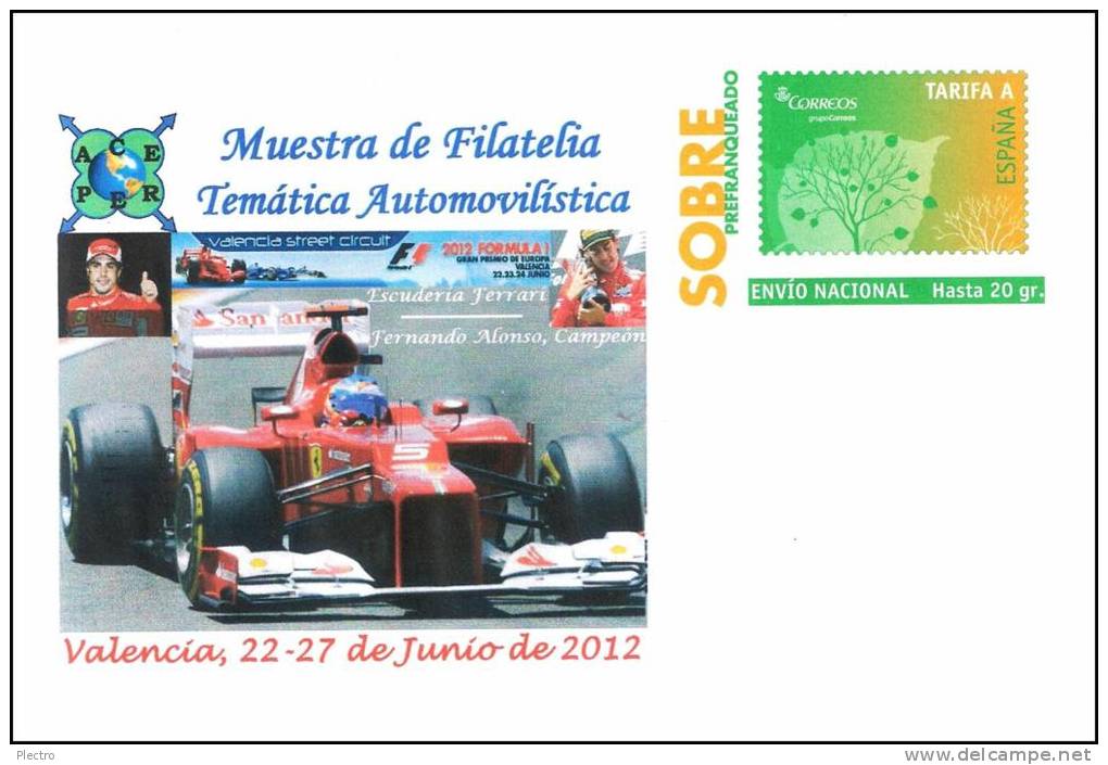 Sobre Prefranqueado Tema Deportes: AUTOMOVILISMO - G.P.Europa Valencia 2012 Fernando Alonso Campeón - 1931-....