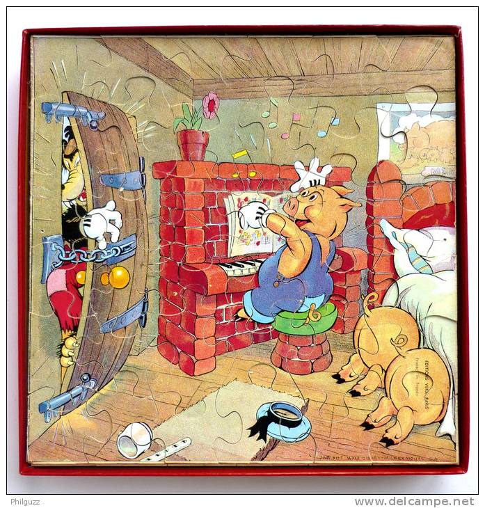 JEU DE SOCIETE 2 PUZZLES - LES TROIS PETITS COCHONS - VERA - Années 30 - SUPERBE ETAT - Altri & Non Classificati