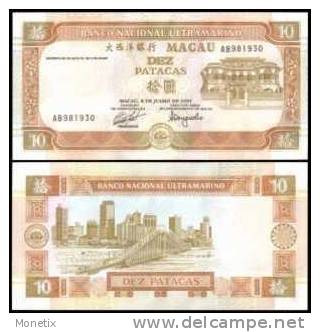 Macao # 65a, 10 Patacas, 1991, UNC - Macao