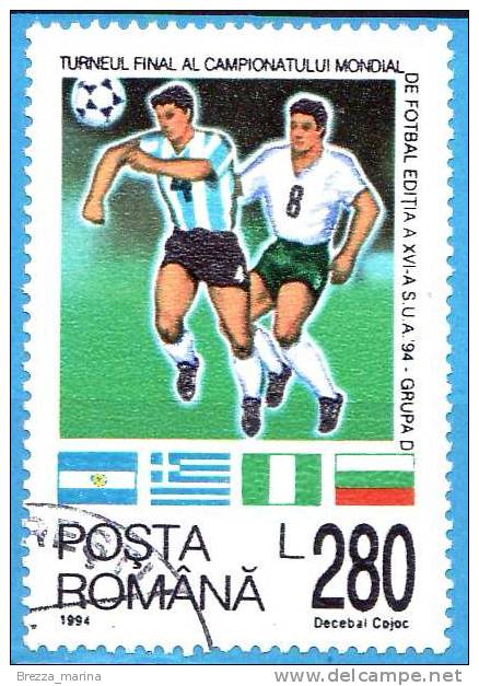 ROMANIA - 1994  - USA ´94 - Turno Finale Del Campionato Del Mondo Di Calcio - L 280 Gr D - Used Stamps