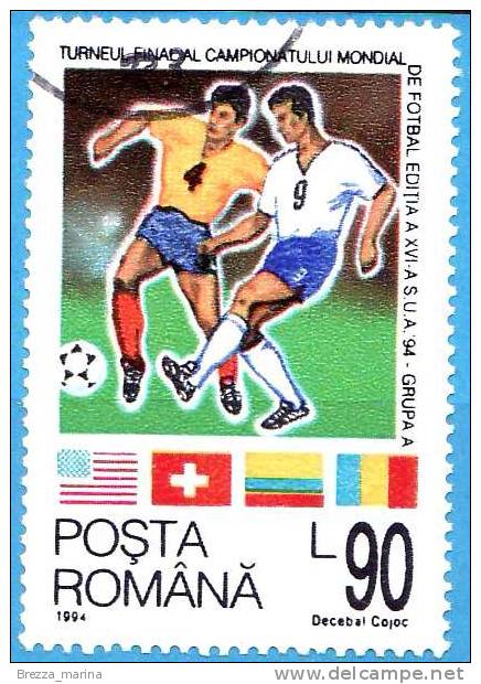 ROMANIA - 1994  - USA ´94 - Turno Finale Del Campionato Del Mondo Di Calcio - L 90 - Grupp A - Oblitérés