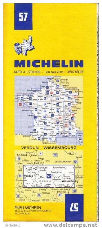 CARTE MICHELIN N°57 NEUVE PATINE SOLDE LIBRAIRIE MANUFACTURE FRANCAISE DES PNEUMATIQUES TOURISME FRANCE 1976 VERDUN WISS - Cartes/Atlas