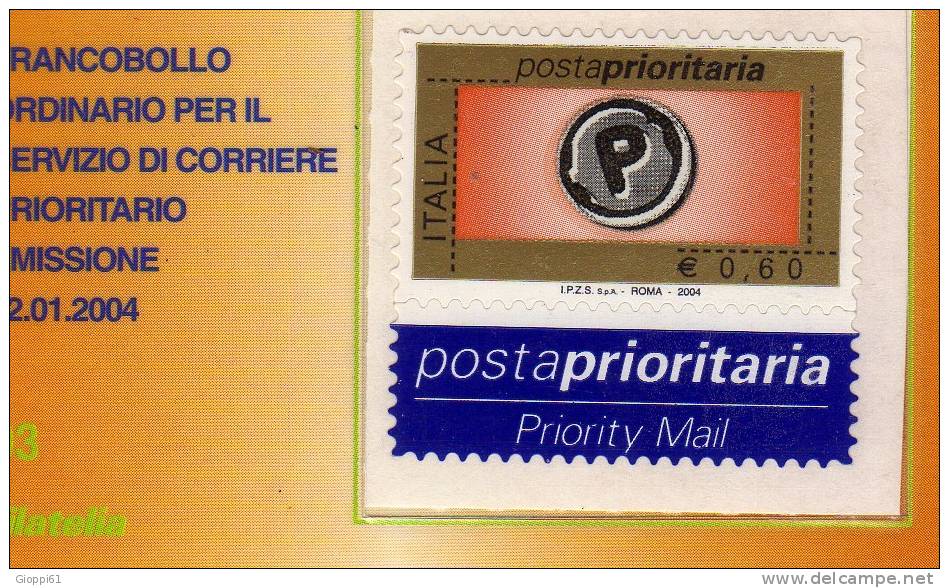 2004 Tessera 03 - Posta Prioritaria 0,60 - Cartes Philatéliques