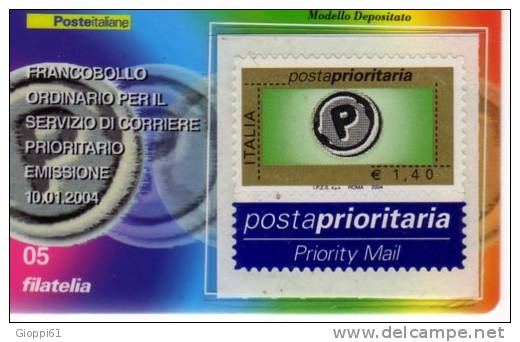 2004 Tessera 05 - Posta Prioritaria 1,40 - Philatelic Cards