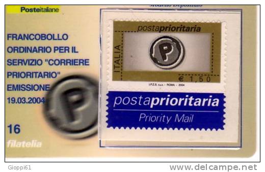 2004 Tessera 16 - Posta Prioritaria 1,50 - Tessere Filateliche