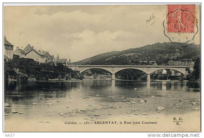 CACHET CONVOYEUR TULLE A ARGENTAT CORREZE - Poste Ferroviaire