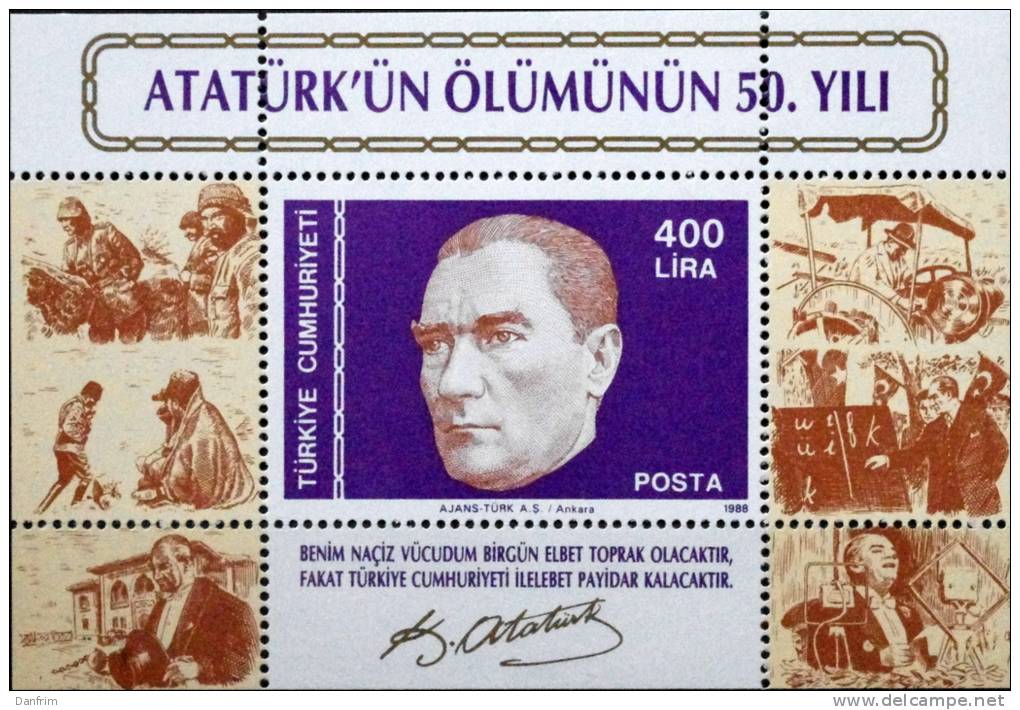 Turkey 1988    MiNr. 2839 BLOCK 27   MNH (**)  ( Lot  Ks 486 ) - Unused Stamps