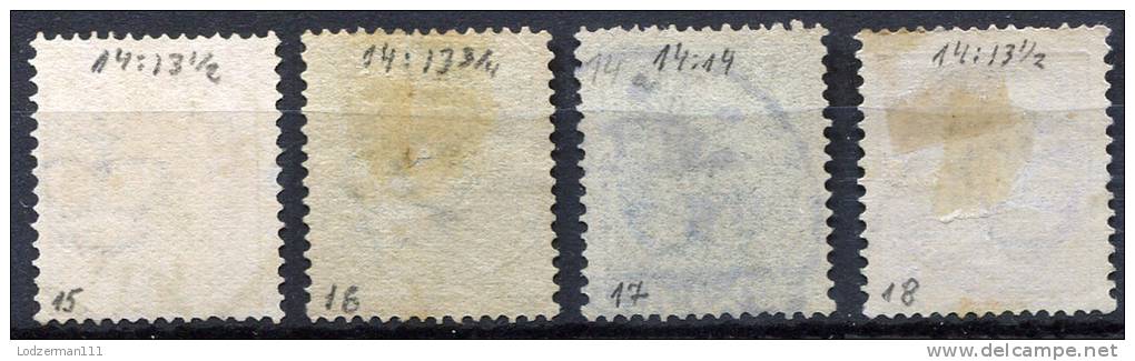 ICELAND 1882 - Yv.12A-15A (Mi.12A-15A, Sc.15-18) 1st Selection (all VF) - Gebraucht