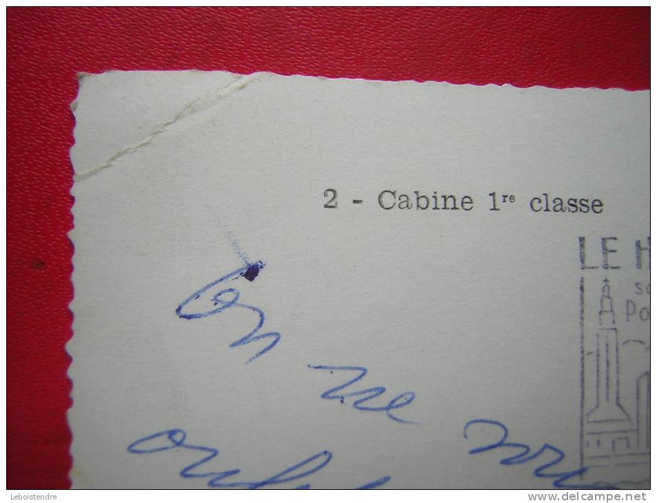 CPSM PHOTO  THEME BATEAU CABINE 1 Er CLASSE   VOYAGEE  1964 - Dampfer