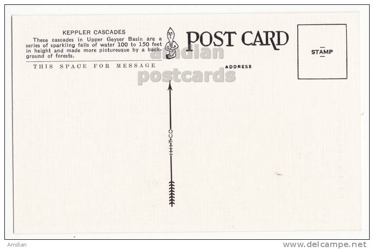 KEPPLER  CASCADES- C1940s-50s YELLOWSTONE NATIONAL PARK Vintage Postcard [o2920] - USA National Parks
