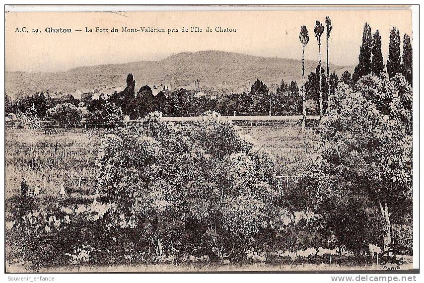 CPA Chatou Le Fort Du Mont Valérien  Pris De L' Ile Du Chatou 78 Yvelines - Chatou