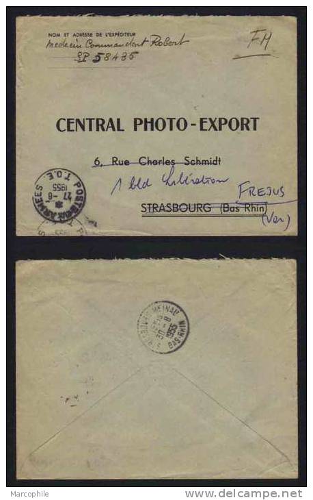 MADAGASCAR  - SP 58.435 / 1955 LETTRE EN FRANCHISE MILITAIRE POUR LA FRANCE (ref 3222) - Storia Postale