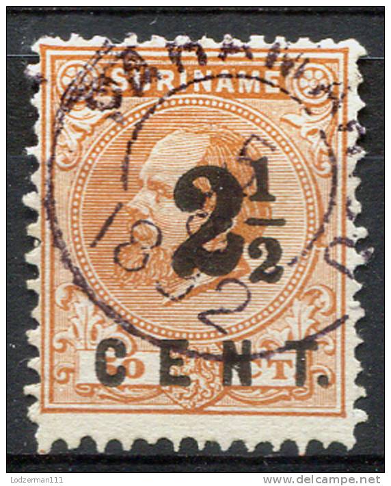 SURINAM 1892 Perf.12.5 - Yv.16A (Mi.27x, Sc,23a) Used (perfect) VF - Suriname ... - 1975