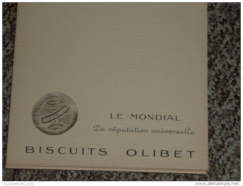 Rare Ancien Menu Vierge Début XXe, Biscuits OLIBET, Le Mondial, Rocamadour - Menus