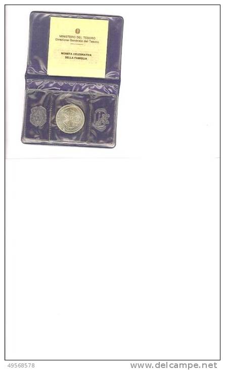 ITALIA - COMMEMORATIVE D'ARGENTO - 500 LIRE FDC, MONETA CELEBRATIVA  DELLA FAMIGLIA - - Commemorative