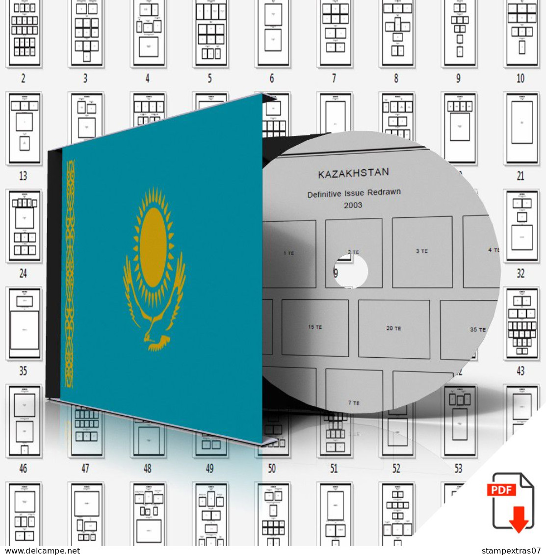 KAZAKHSTAN STAMP ALBUM PAGES 1992-2011 (82 Pages) - Inglese