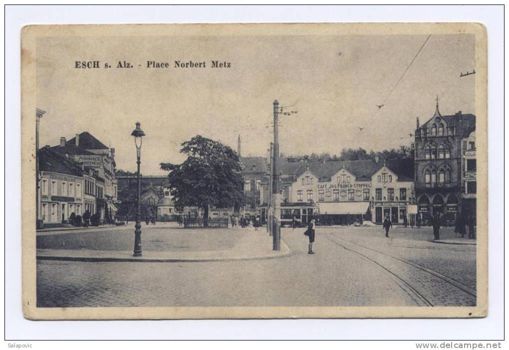 Esch S. Alzette 1930 Place Norbert Metz, Tram   2 SCANS - Esch-Alzette