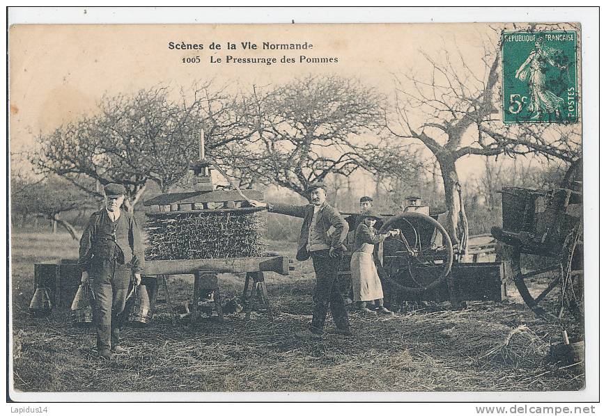 G G M 612 -C P A -SCENES DE LA VIE NORMANDE -LE CIDRE -POMMES- PRESSOIR- LE  PRESSURAGES DES POMMES - Autres & Non Classés