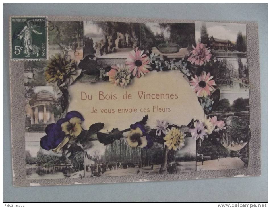 Cp Du Bois De Vincennes Je Vous Envoie Ces Fleurs - Souvenir De...