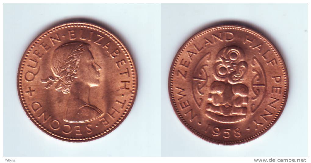 New Zealand 1/2 Penny 1958 - New Zealand