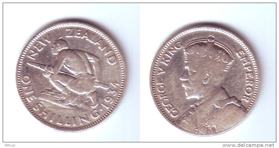 New Zealand 1 Shilling 1934 - Nieuw-Zeeland