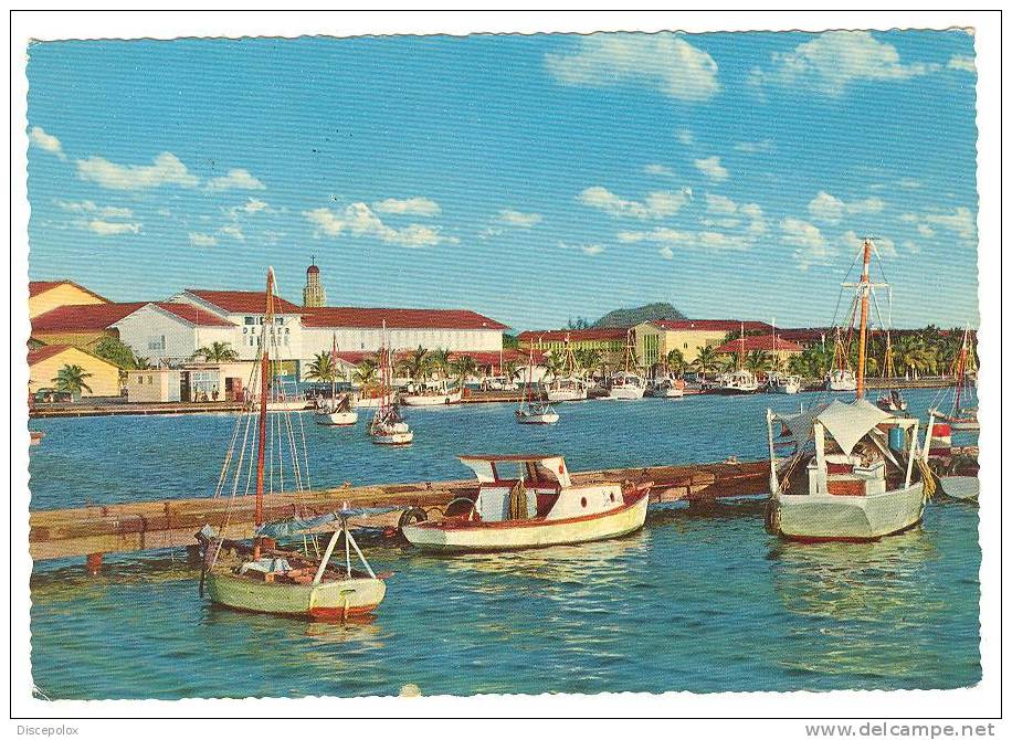 Y127 Aruba - Oranjestad - Harbour - Barche Ships Bateaux Yacht / Viaggiata 1970 - Aruba