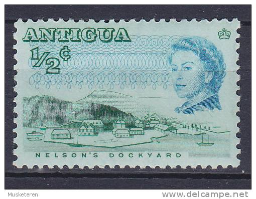 Antigua 1966 Mi. 156 A     ½ C Queen Elizabeth II. & Nelson Dockyard Perf. 11½ X 11 1/4 MH* - 1960-1981 Autonomie Interne